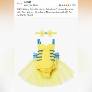 Yellow and Blue Kids Flounder Costume with Headband